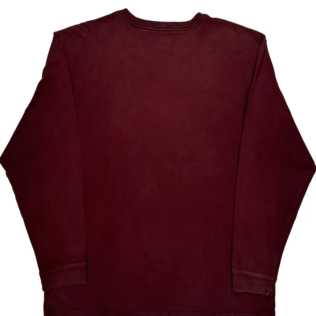 Carhartt Tall Long Sleeve T-Shirt - XL Burgundy Cotton - Image 6