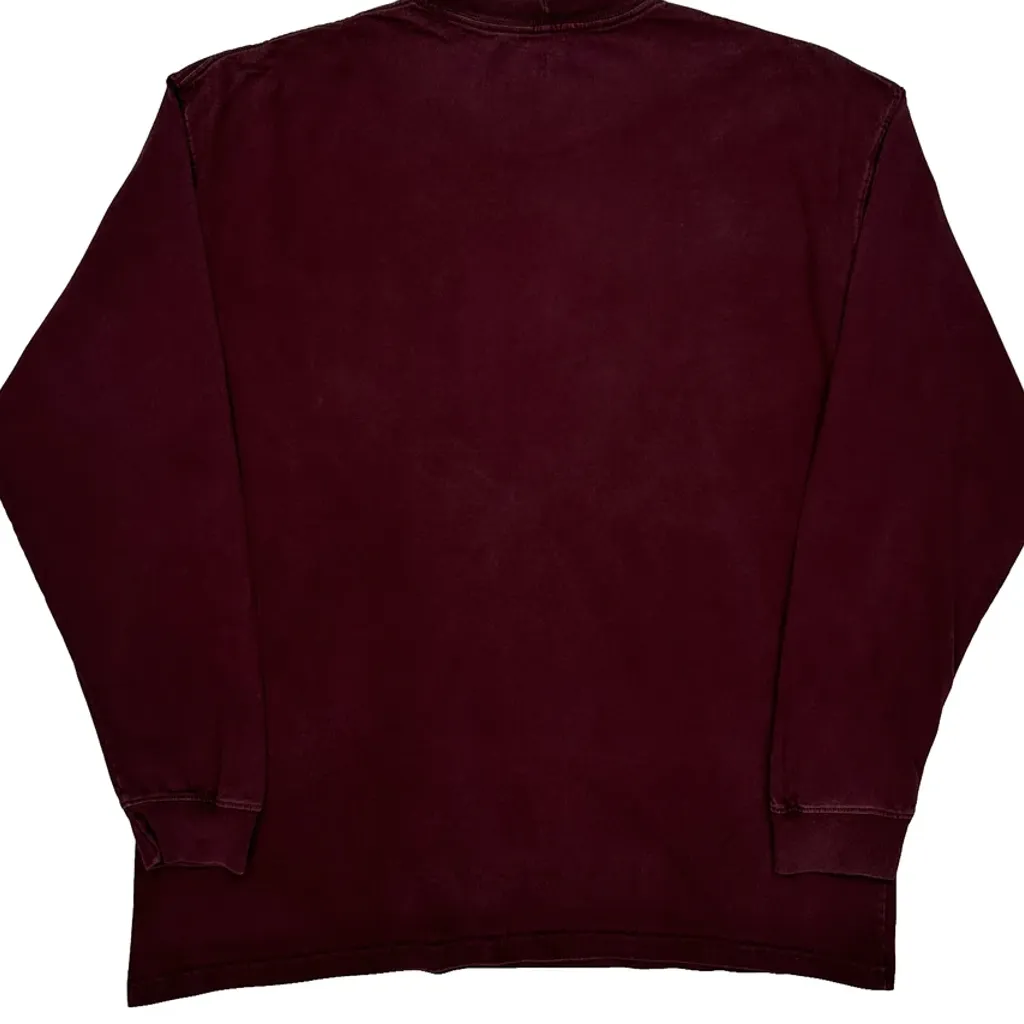 Carhartt Long Sleeve T-Shirt - XL Burgundy Cotton - Image 8