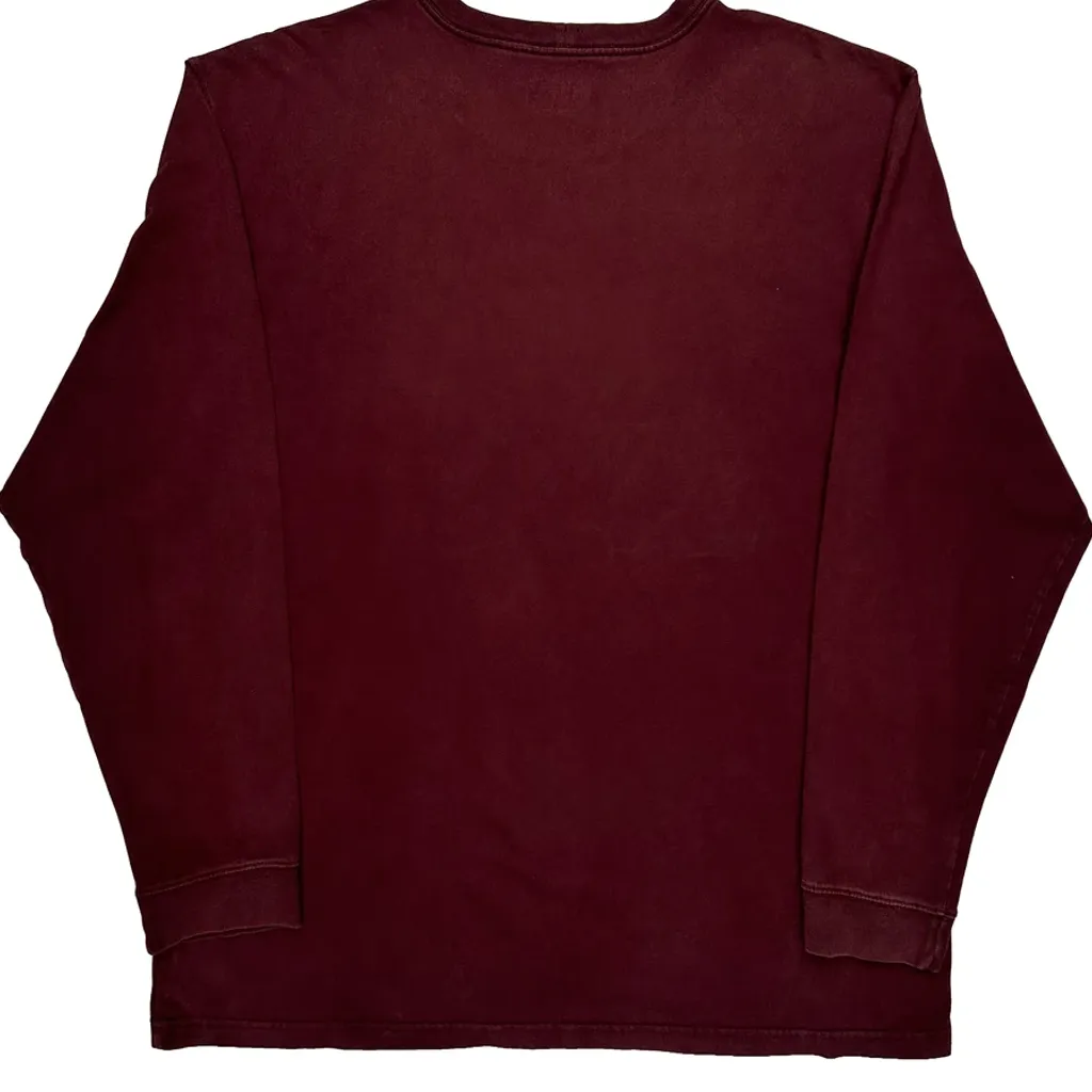 Carhartt Tall Long Sleeve T-Shirt - XL Burgundy Cotton - Image 6