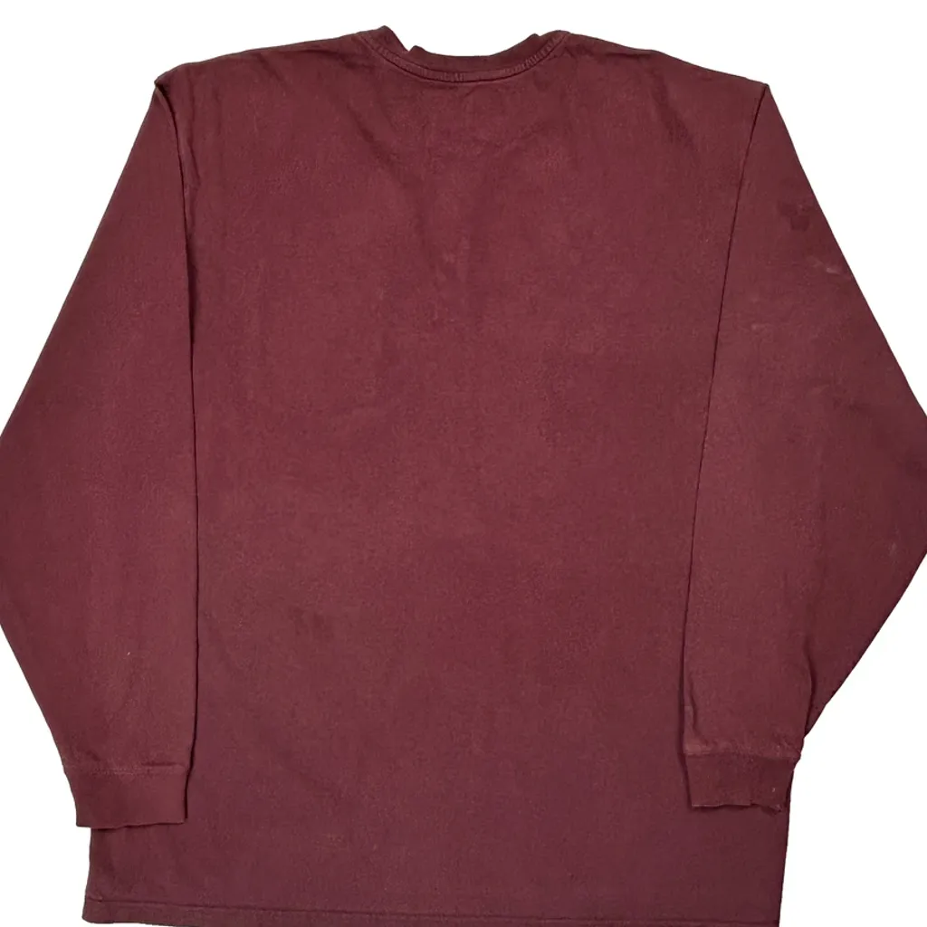 Carhartt Tall Long Sleeve T-Shirt - 2XL Burgundy Cotton - Image 6