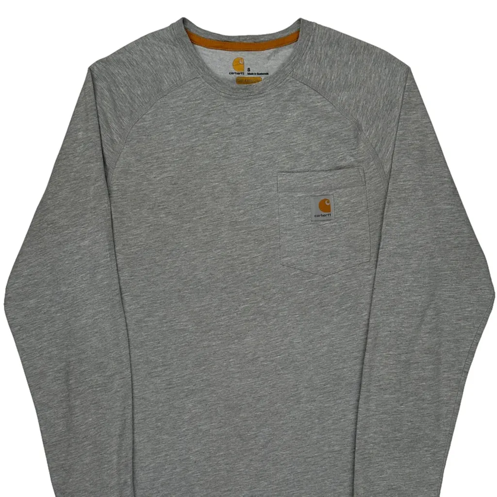 Carhartt Long Sleeve T-Shirt - Small Gray Cotton - Image 4