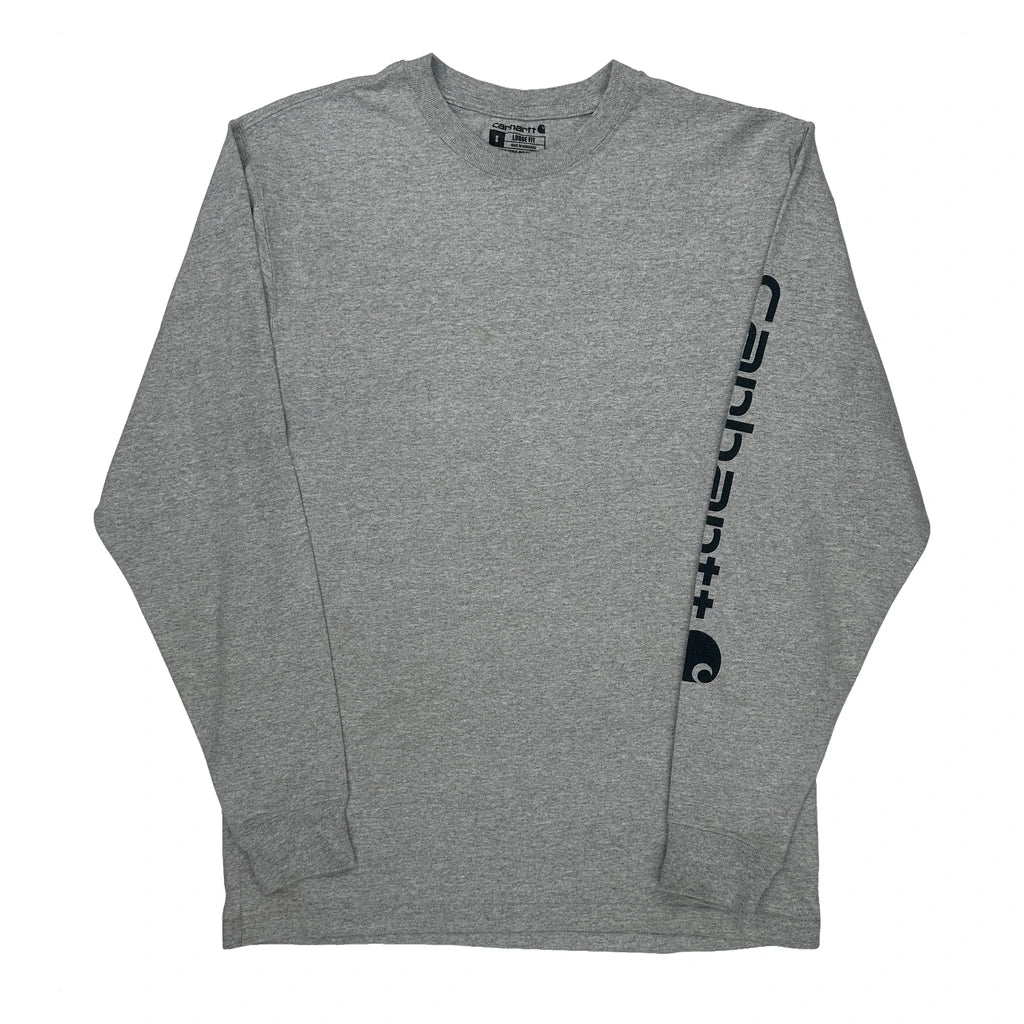 Carhartt Long Sleeve T-Shirt - Small Gray Cotton