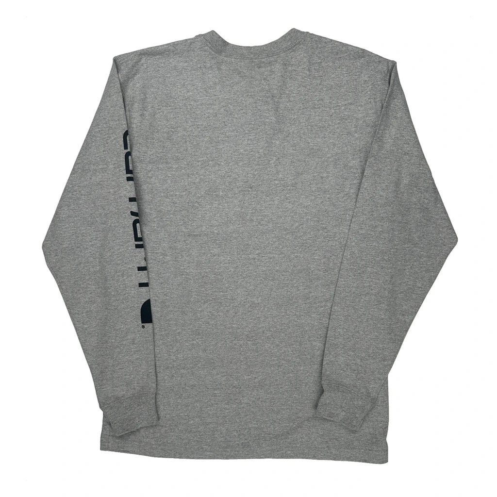 Carhartt Long Sleeve T-Shirt - Small Gray Cotton - Image 2