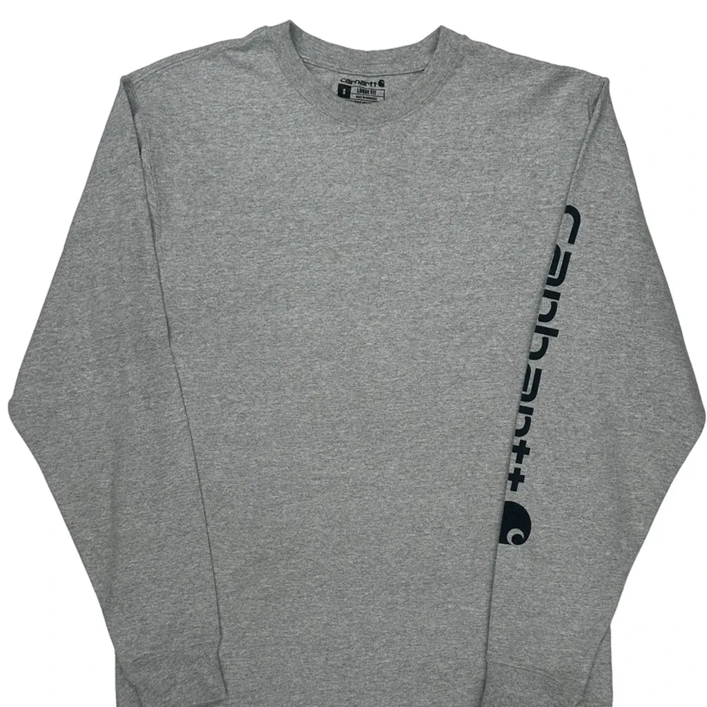 Carhartt Long Sleeve T-Shirt - Small Gray Cotton - Image 5