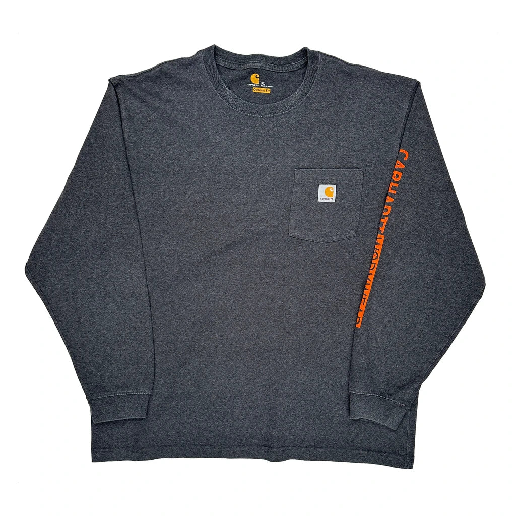 Carhartt Long Sleeve T-Shirt - XL Gray Cotton