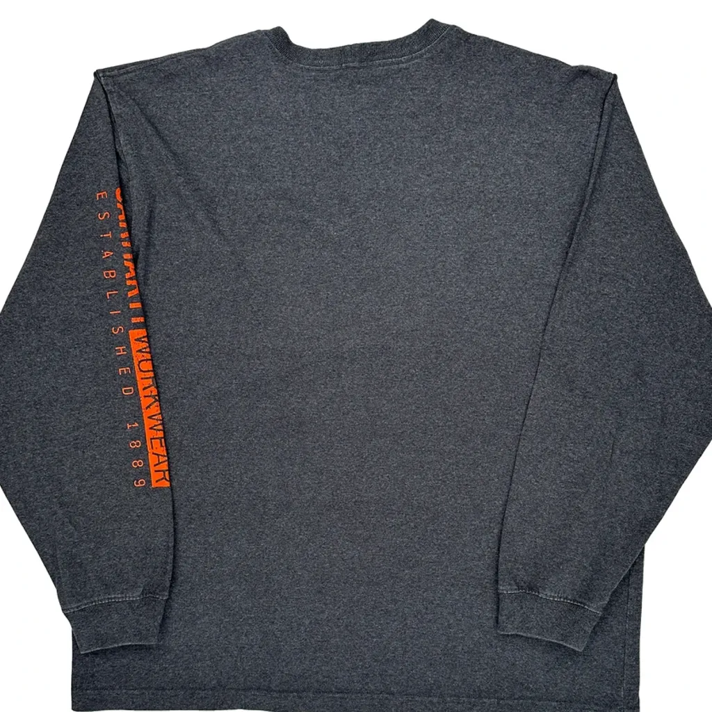 Carhartt Long Sleeve T-Shirt - XL Gray Cotton - Image 6