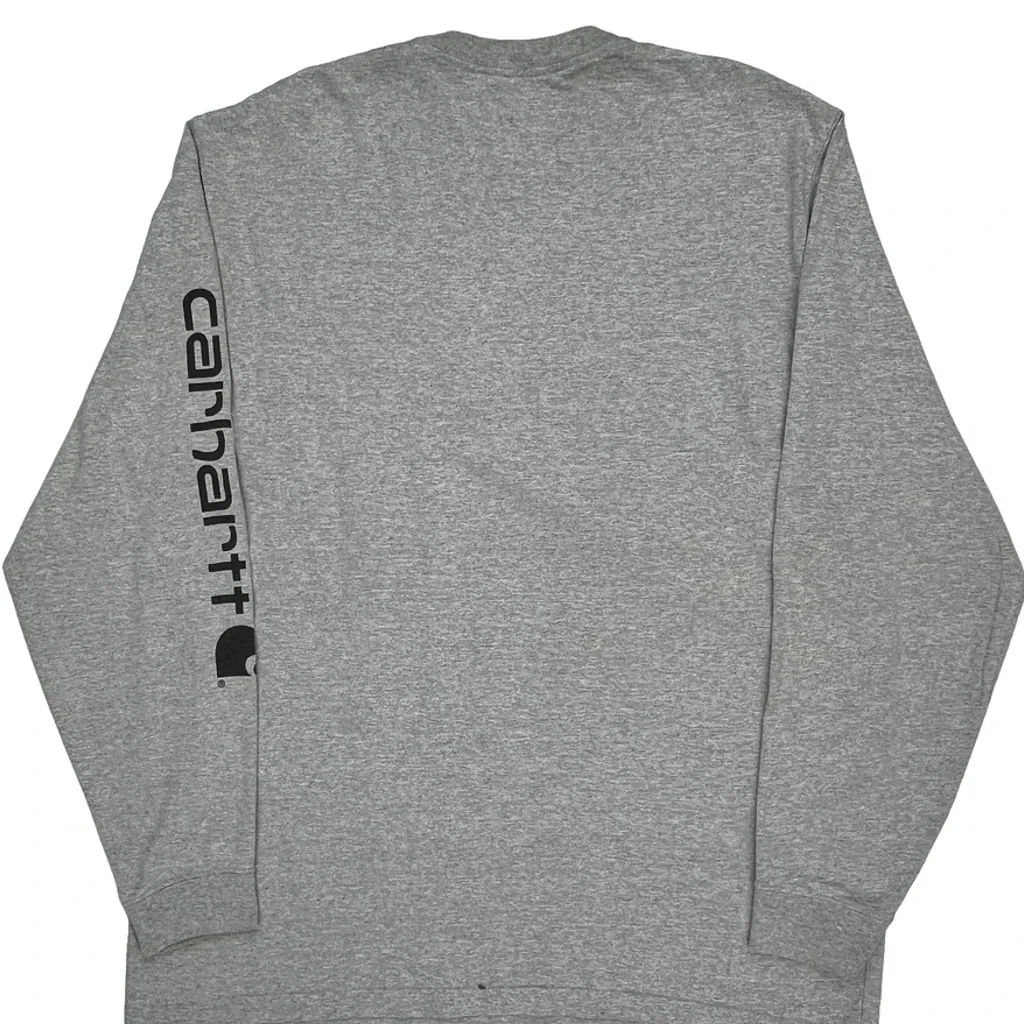 Carhartt Long Sleeve T-Shirt - XL Gray Cotton - Image 6