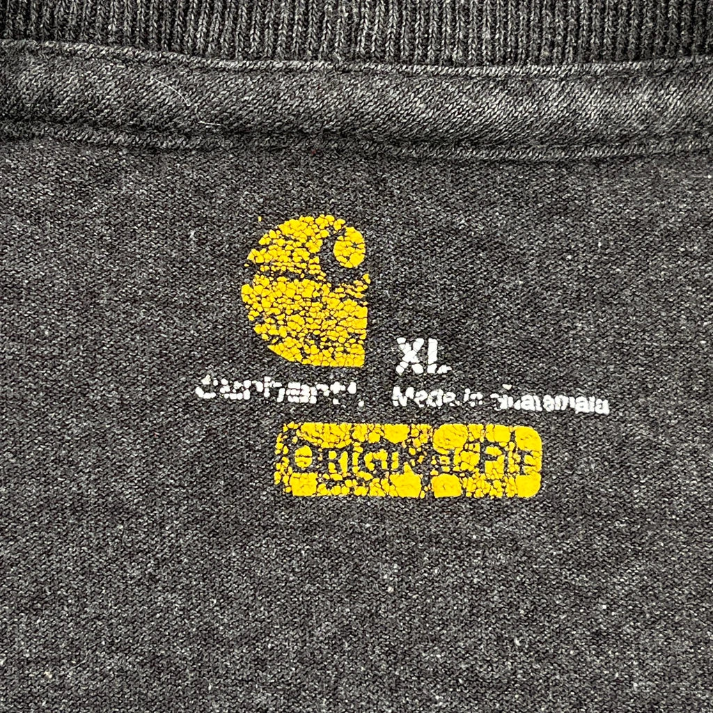 Carhartt Spellout Long Sleeve T-Shirt - XL Gray Cotton - Image 3