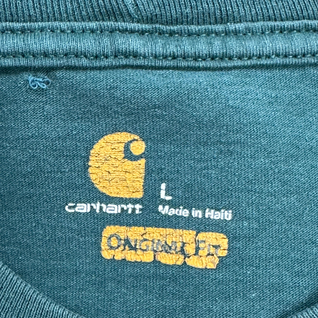 Carhartt Long Sleeve T-Shirt - Large Green Cotton - Image 3