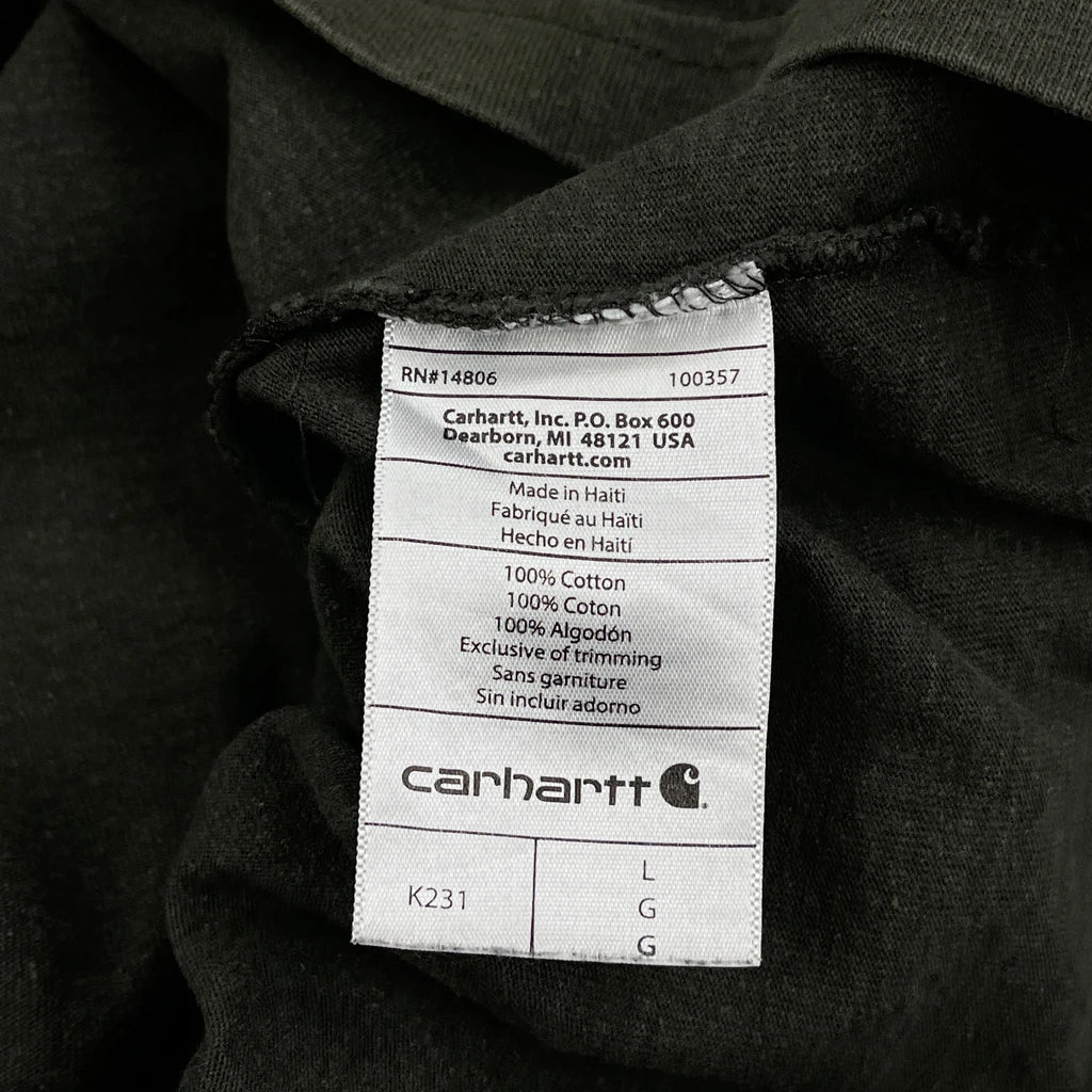 Carhartt Long Sleeve T-Shirt - Large Green Cotton - Image 3