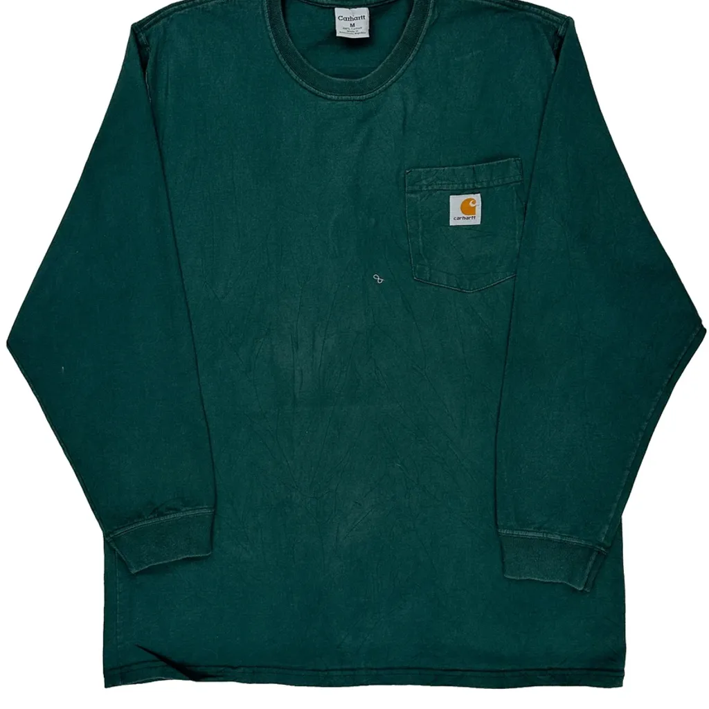 Carhartt Long Sleeve T-Shirt - Medium Green Cotton - Image 4