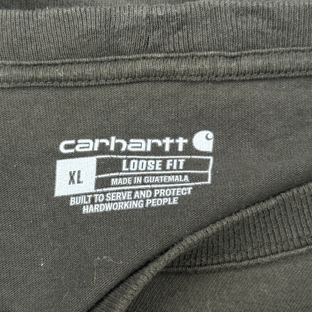 Carhartt Long Sleeve T-Shirt - XL Green Cotton - Image 3