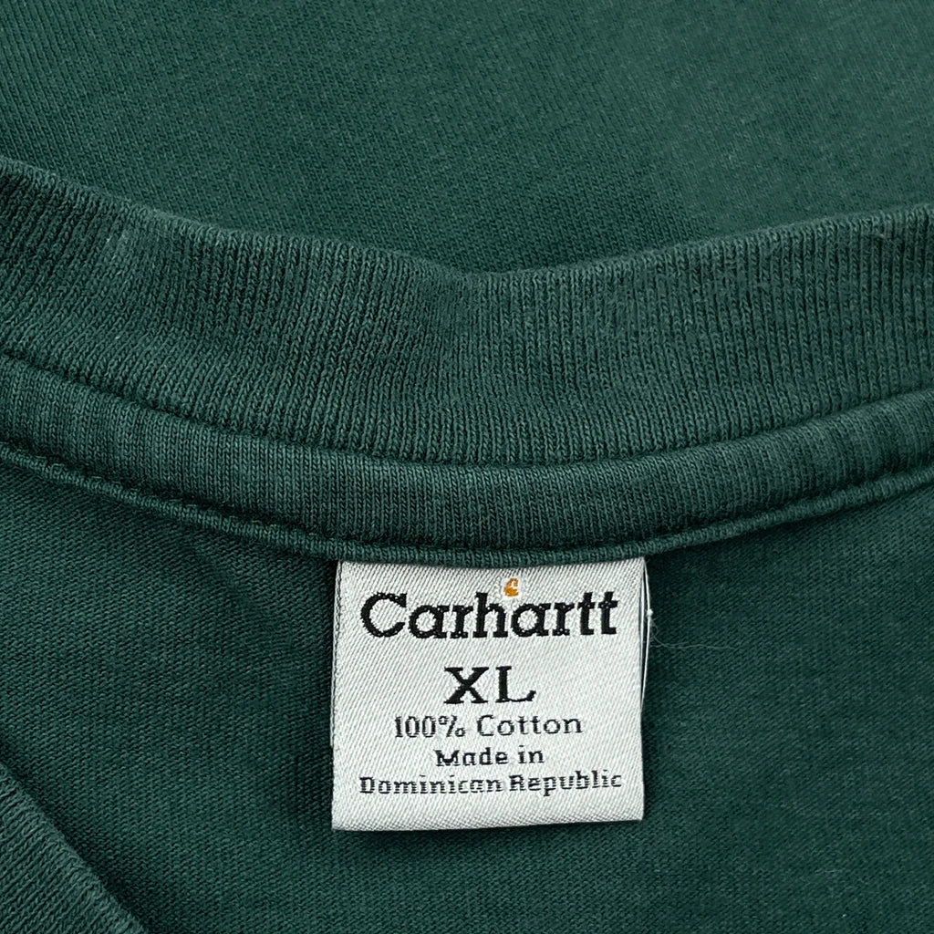 Carhartt Henley Long Sleeve T-Shirt - XL Green Cotton - Image 3