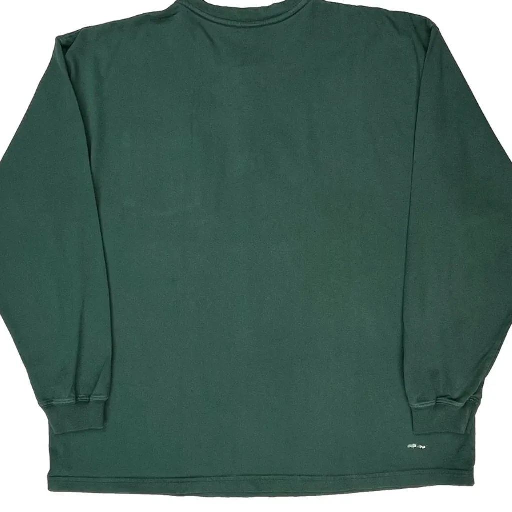 Carhartt Henley Long Sleeve T-Shirt - XL Green Cotton - Image 6