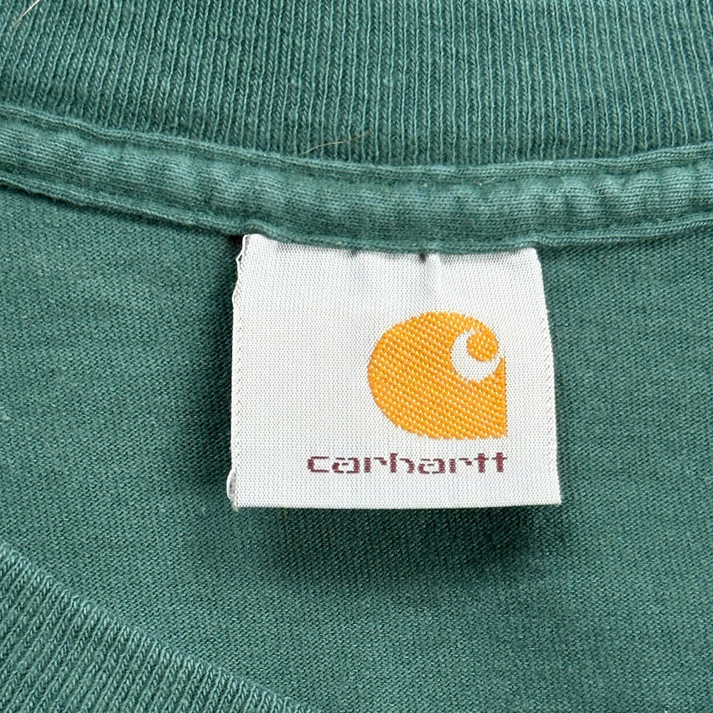 Carhartt Long Sleeve T-Shirt - XL Green Cotton - Image 4