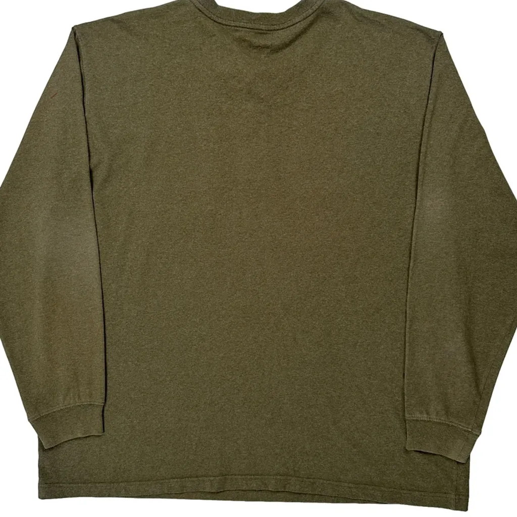 Carhartt Long Sleeve T-Shirt - XL Green Cotton - Image 6