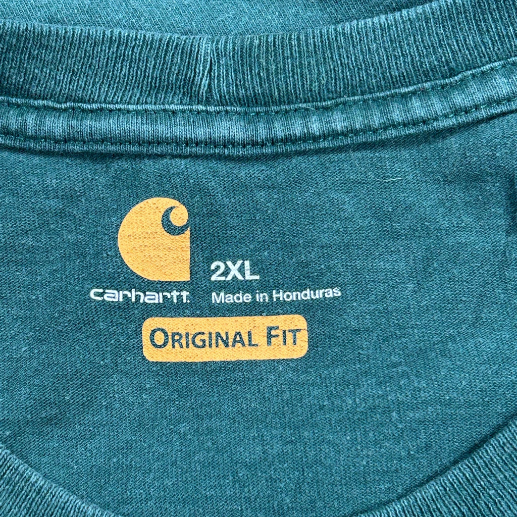 Carhartt Long Sleeve T-Shirt - 2XL Green Cotton - Image 3
