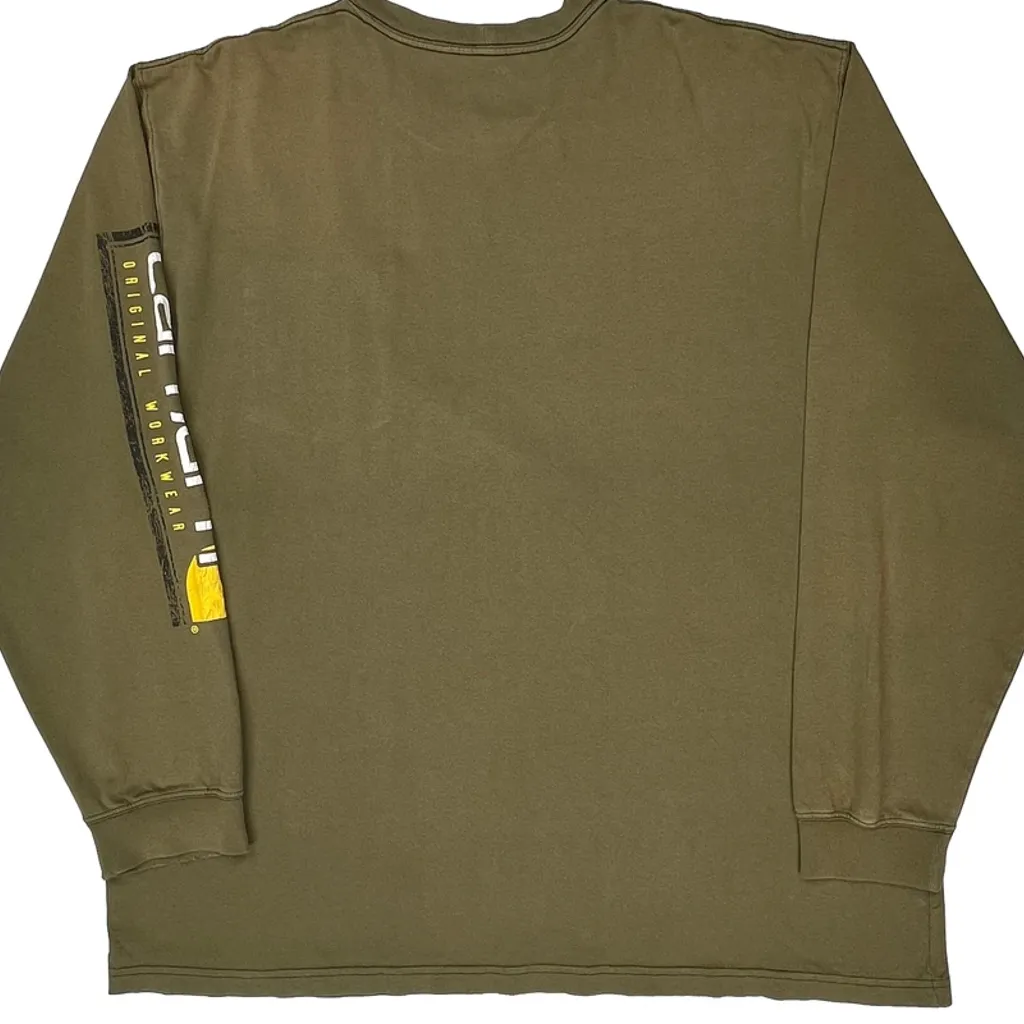Carhartt Long Sleeve T-Shirt - 2XL Green Cotton - Image 6