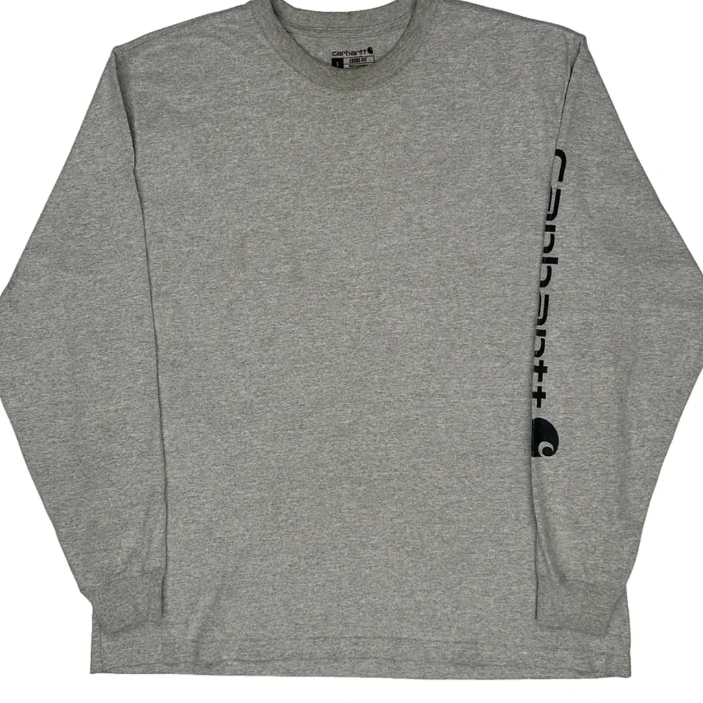 Carhartt Long Sleeve T-Shirt - Large Grey Cotton - Image 5