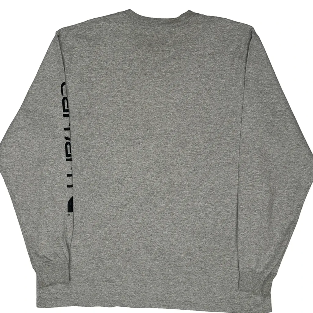 Carhartt Long Sleeve T-Shirt - Large Grey Cotton - Image 6