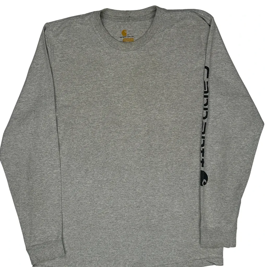 Carhartt Long Sleeve T-Shirt - Large Grey Cotton - Image 4