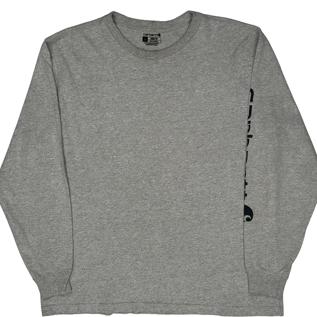 Carhartt Long Sleeve T-Shirt - Large Grey Cotton - Image 4