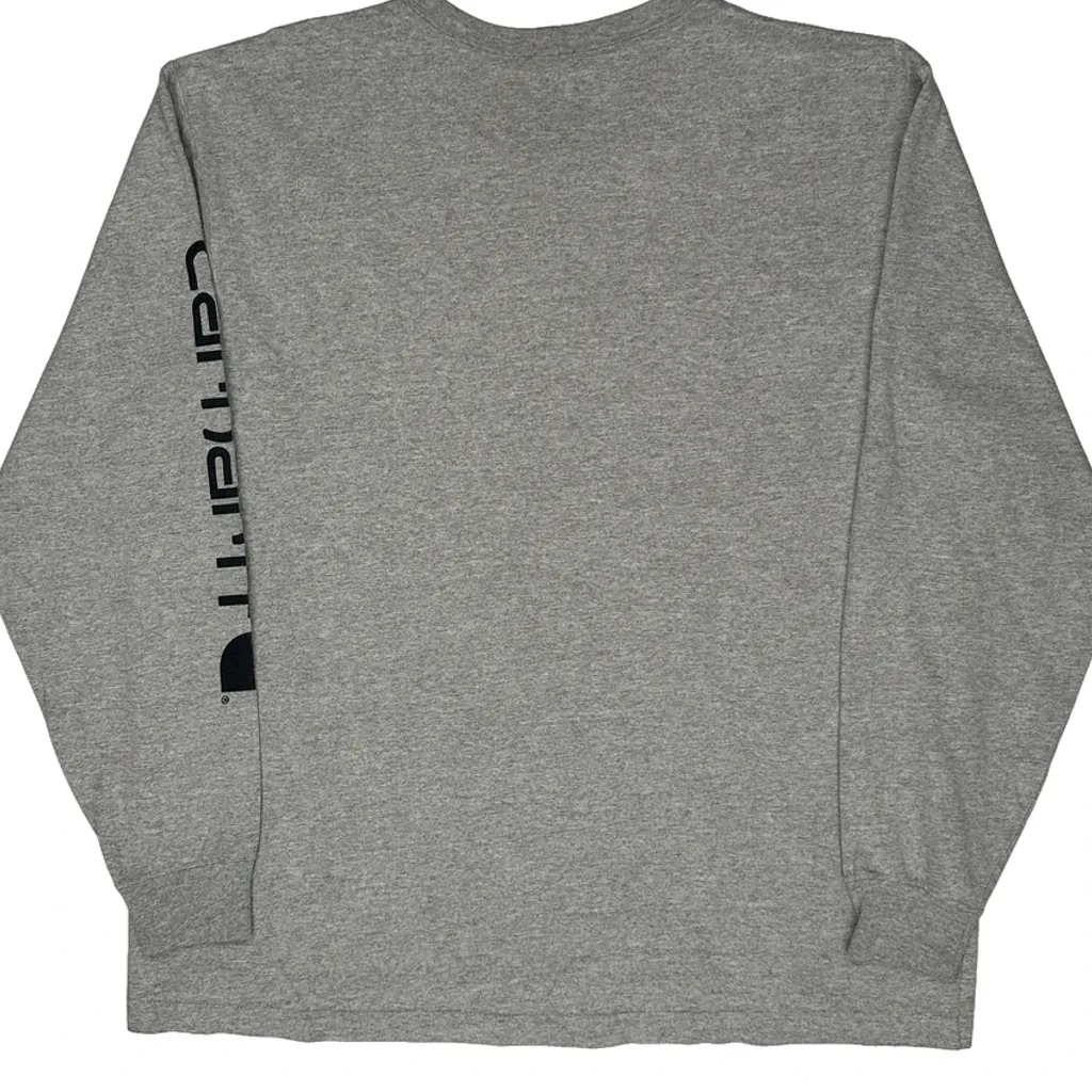 Carhartt Long Sleeve T-Shirt - Large Grey Cotton - Image 6