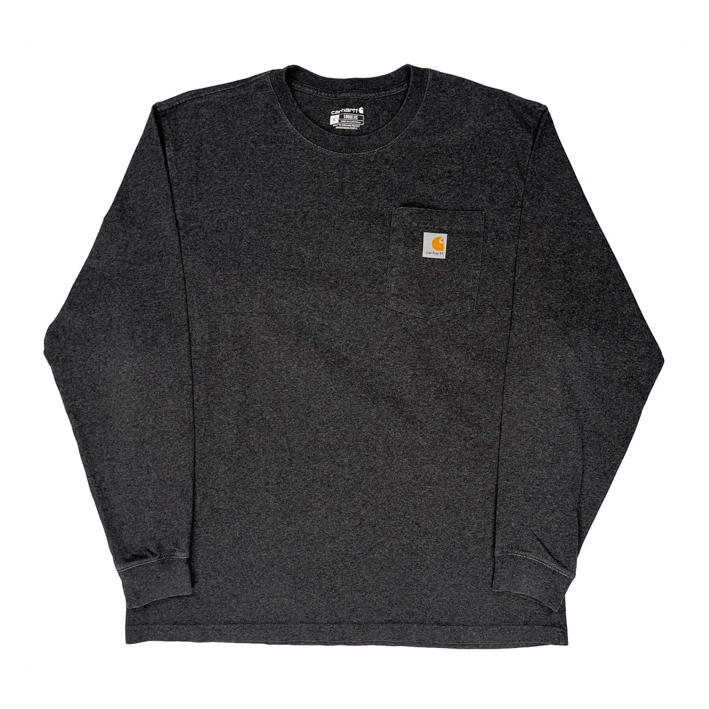 Carhartt Long Sleeve T-Shirt - Large Grey Cotton