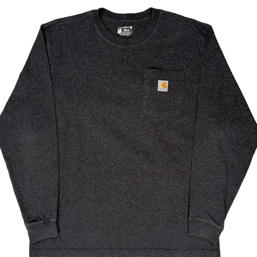Carhartt Long Sleeve T-Shirt - Large Grey Cotton - Image 4