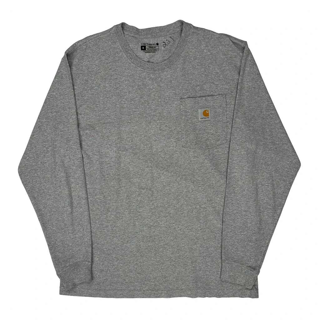 Carhartt Long Sleeve T-Shirt - Medium Grey Cotton