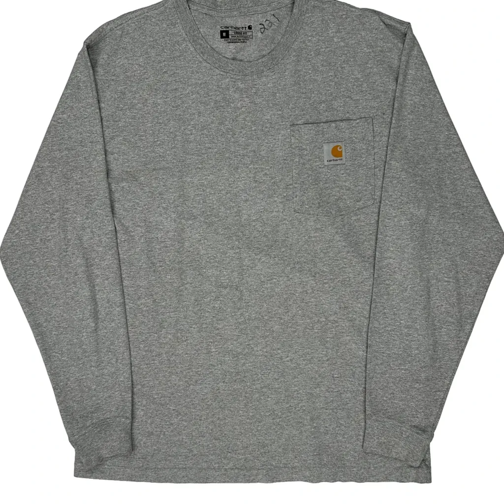 Carhartt Long Sleeve T-Shirt - Medium Grey Cotton - Image 5