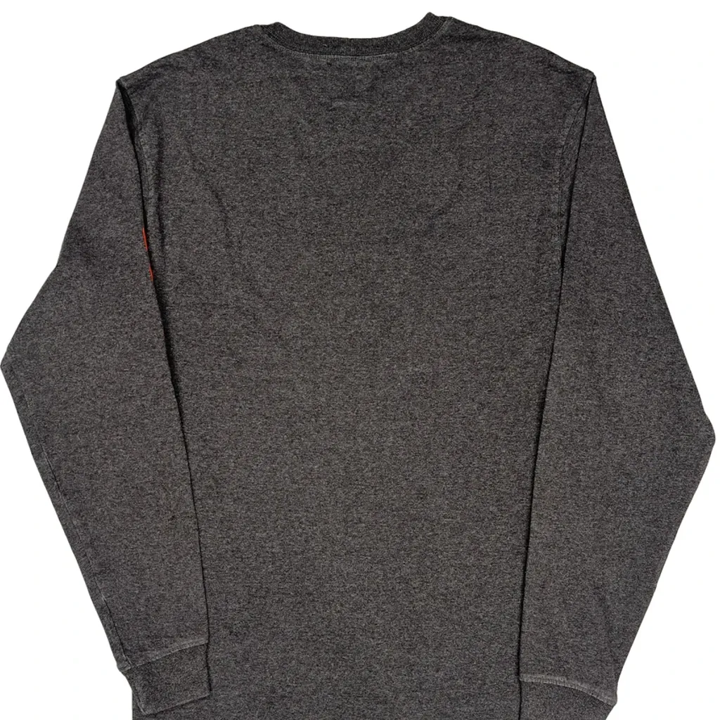 Carhartt Spellout Long Sleeve T-Shirt - Small Grey Cotton - Image 6