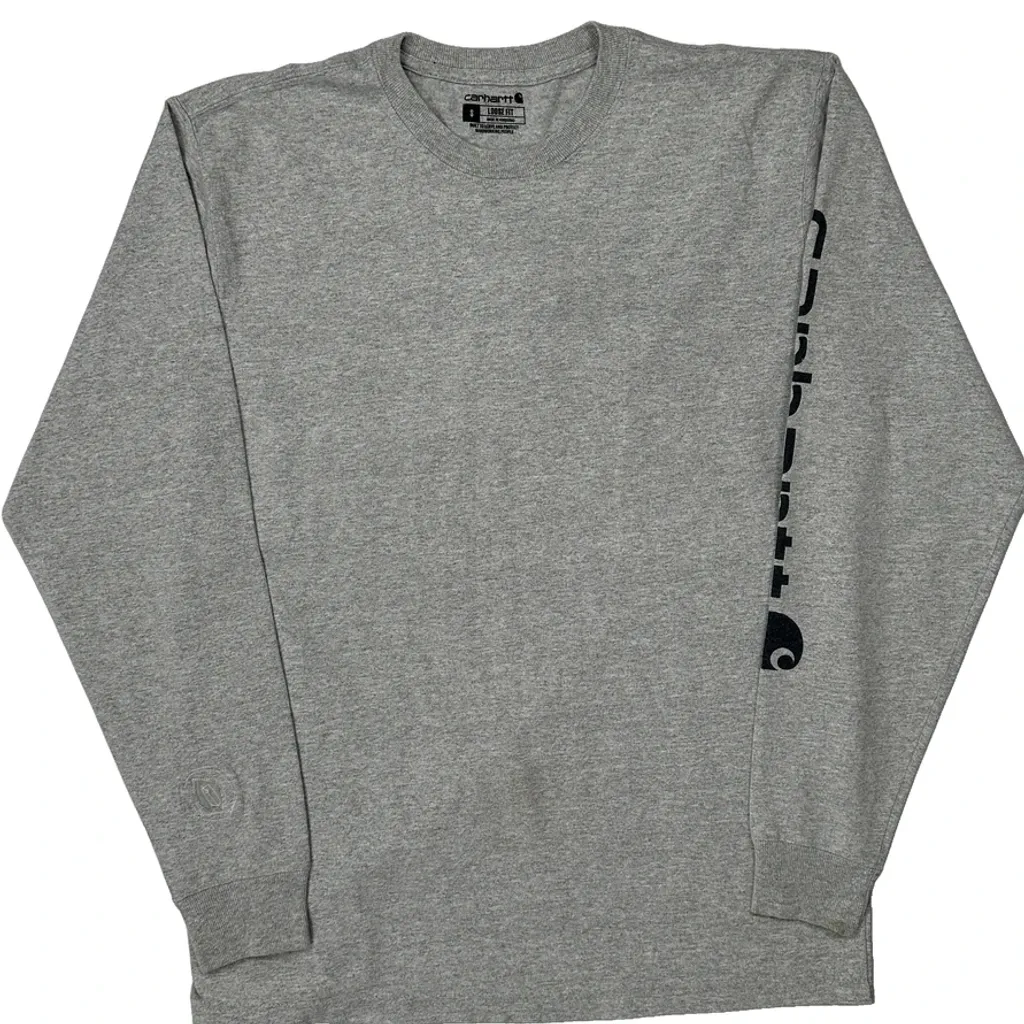 Carhartt Long Sleeve T-Shirt - Small Grey Cotton - Image 5