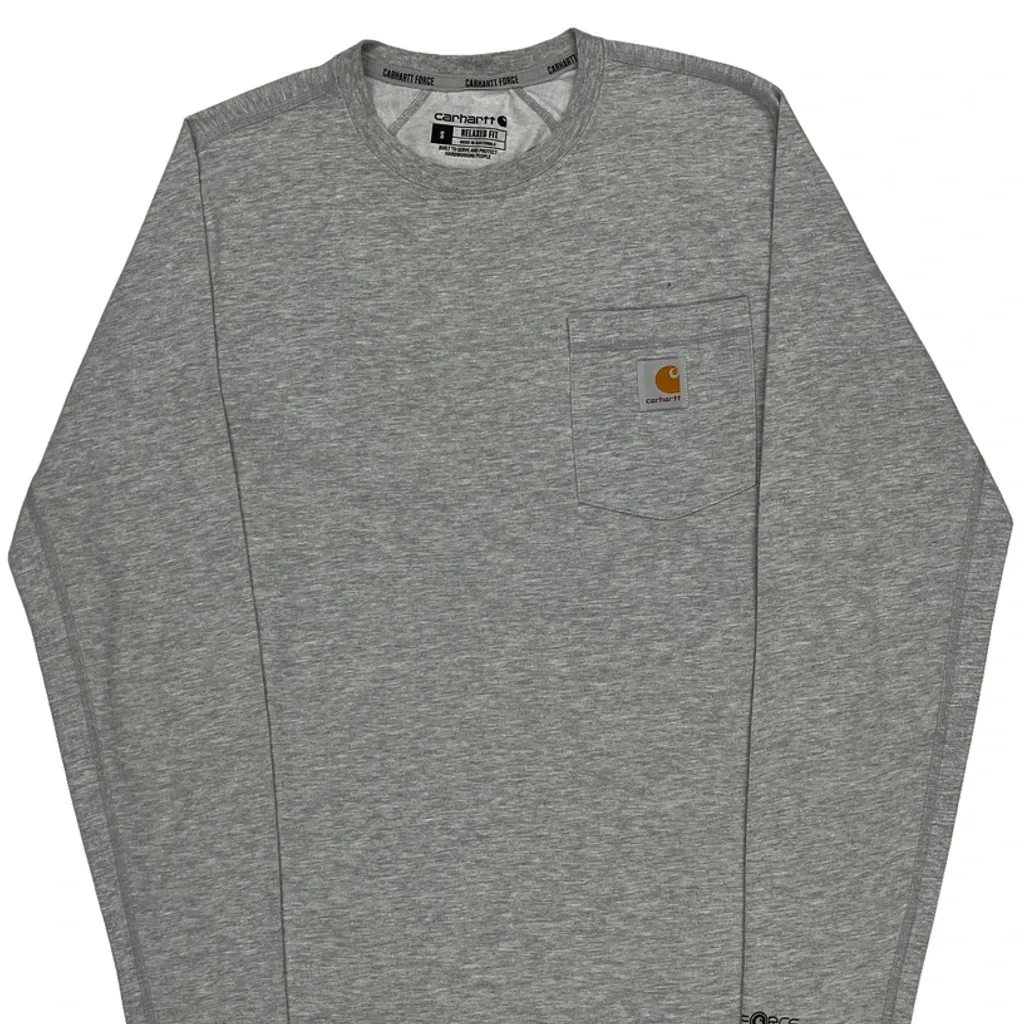 Carhartt Long Sleeve T-Shirt - Small Grey Cotton - Image 4