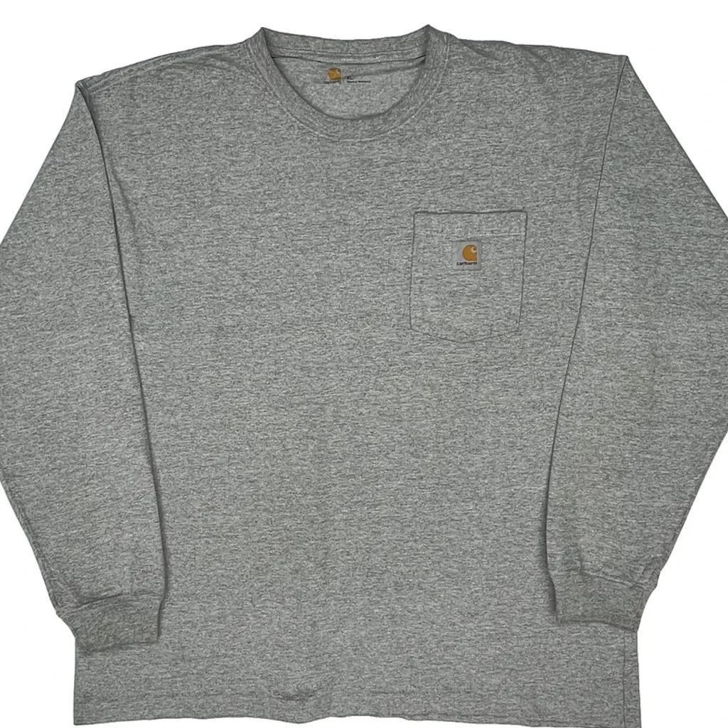 Carhartt Long Sleeve T-Shirt - XL Grey Cotton - Image 4