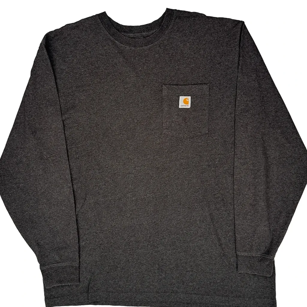 Carhartt Long Sleeve T-Shirt - XL Grey Cotton - Image 4