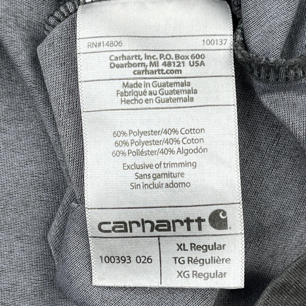 Carhartt Long Sleeve T-Shirt - XL Grey Polyester Blend - Image 4