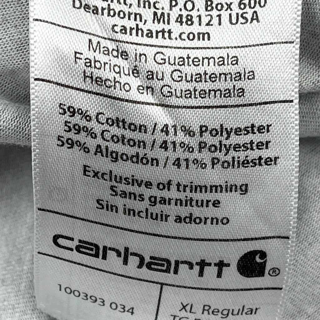 Carhartt Long Sleeve T-Shirt - XL Grey Cotton Blend - Image 4
