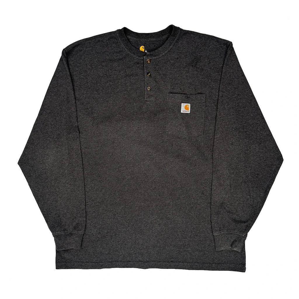 Carhartt Long Sleeve T-Shirt - XL Grey Cotton