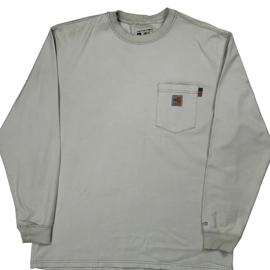 Carhartt Long Sleeve T-Shirt - XL Grey Cotton - Image 5