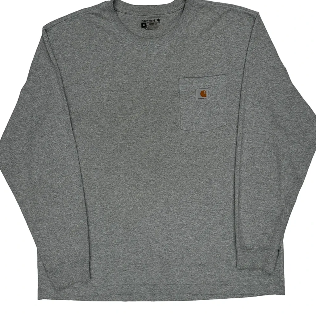Carhartt Long Sleeve T-Shirt - XL Grey Cotton - Image 5