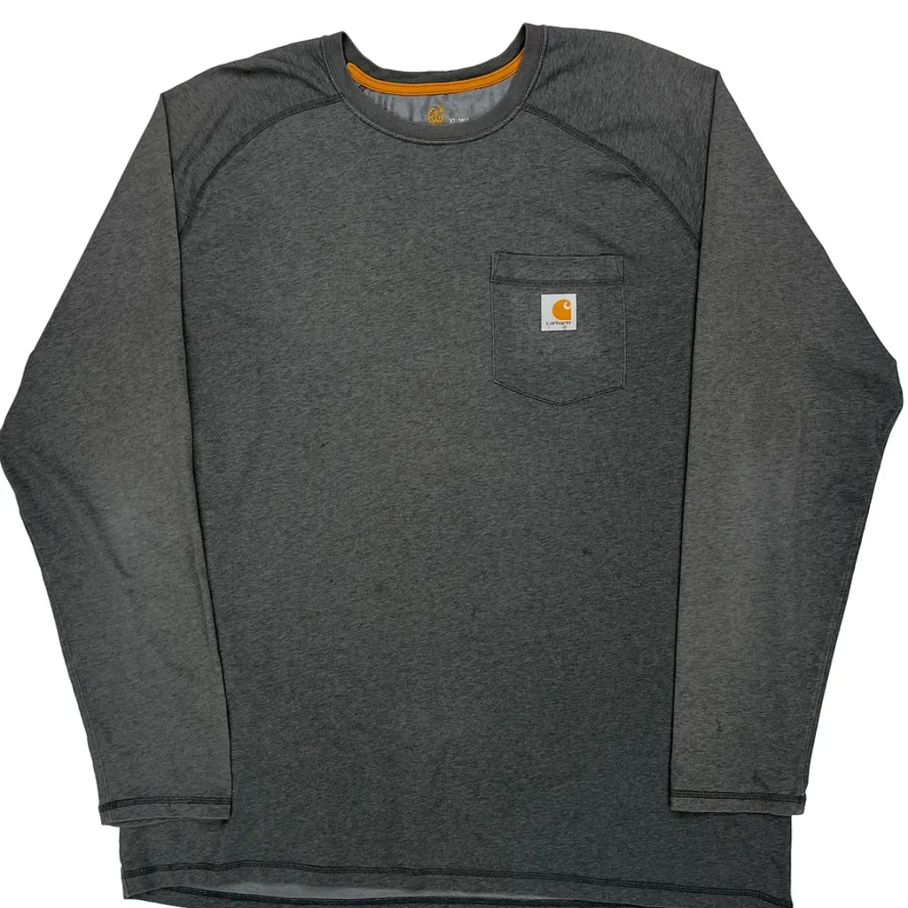 Carhartt Long Sleeve T-Shirt - XL Grey Polyester - Image 4