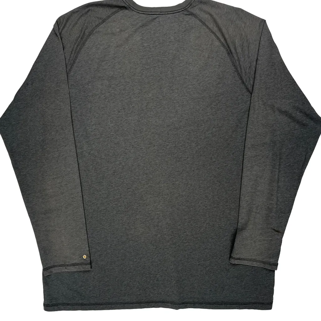 Carhartt Long Sleeve T-Shirt - XL Grey Polyester - Image 6