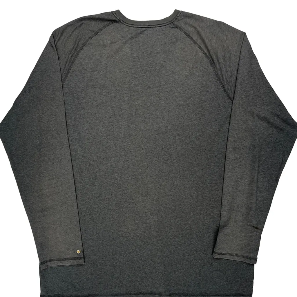 Carhartt Long Sleeve T-Shirt - XL Grey Polyester - Image 7