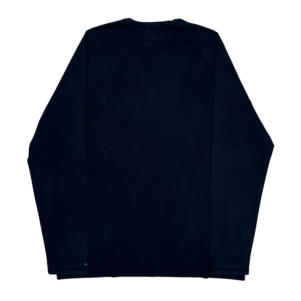 Carhartt Long Sleeve T-Shirt - Large Navy Cotton Blend - Image 2
