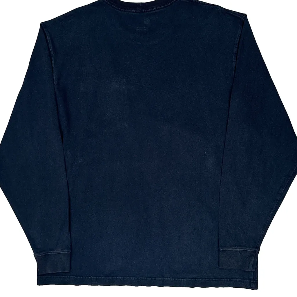 Carhartt Long Sleeve T-Shirt - Large Navy Cotton - Image 7