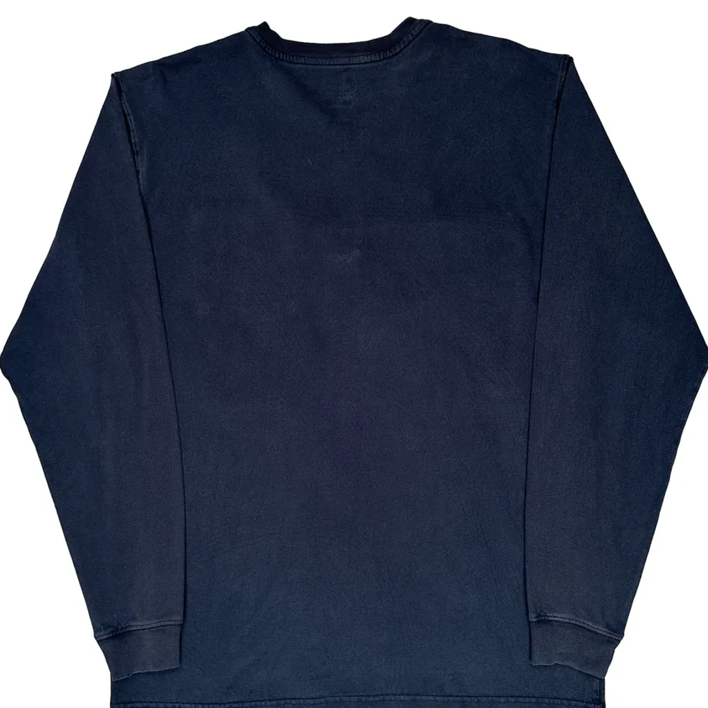 Carhartt Long Sleeve T-Shirt - Large Navy Cotton - Image 7