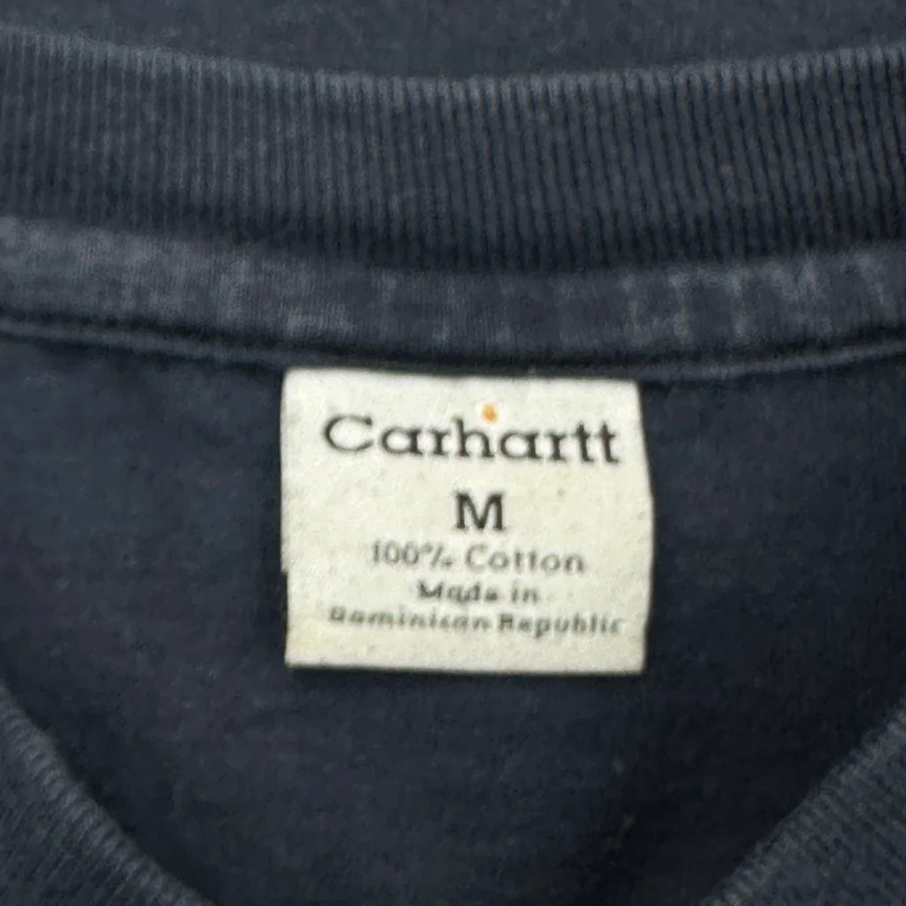 Carhartt Long Sleeve T-Shirt - Medium Navy Cotton - Image 3