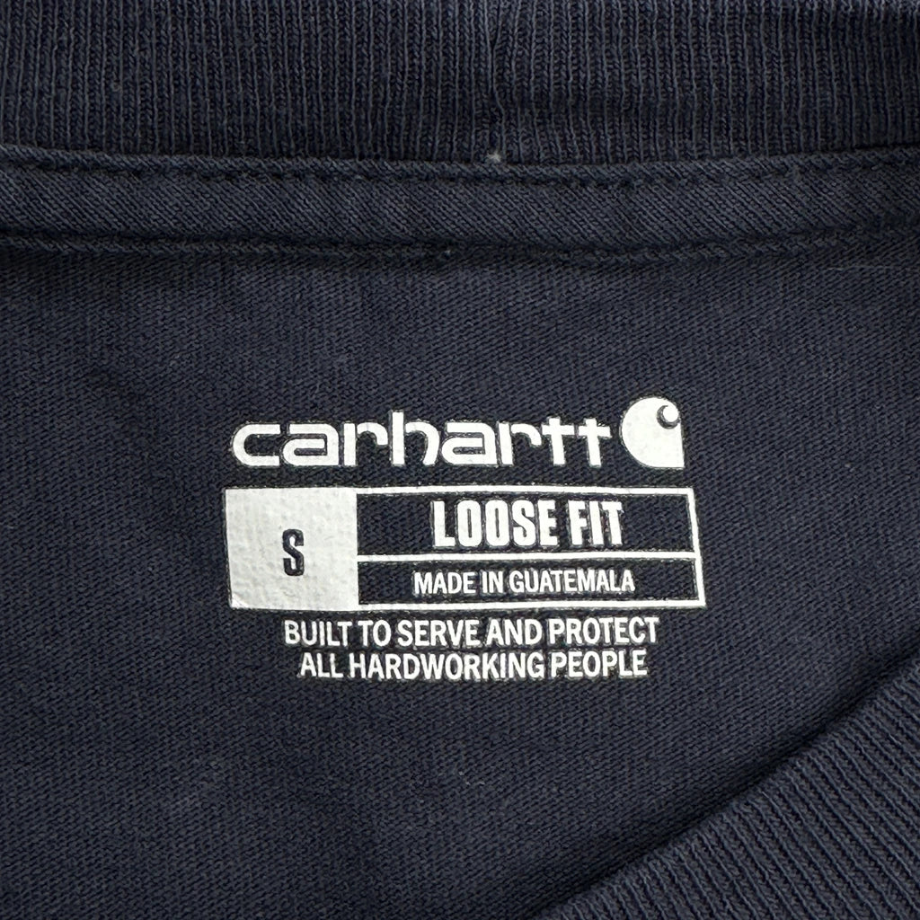 Carhartt Long Sleeve T-Shirt - Small Navy Cotton - Image 3