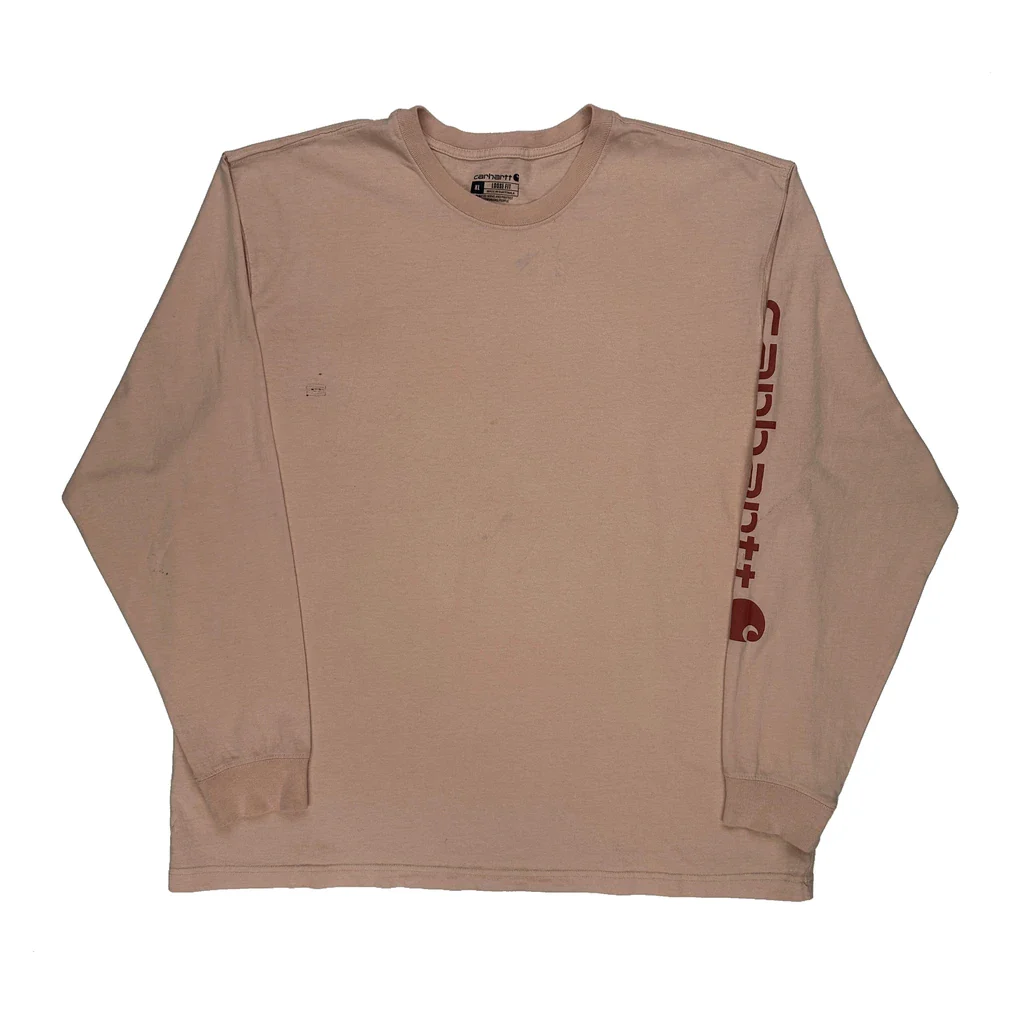 Carhartt Long Sleeve T-Shirt - XL Pink Cotton